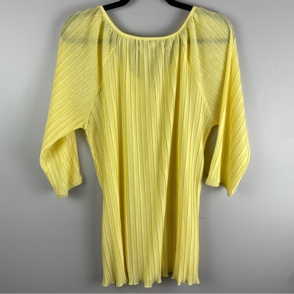 FRENCH Laundry Canary Yellow Boho Ribbed Top XL - Picture 7 of 9